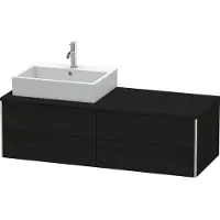 Duravit XSquare Meuble sous-vasque sur console suspendu, 4 tiroirs, vasque à gauche, 1400x400x548mm, XS4913L1616, XS4913L1616