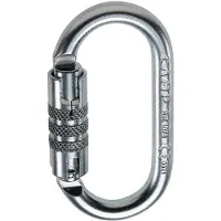 C.A.M.P. Steel Oval 2 Lock -Stahlkarabiner Moschettone in acciaio grigio