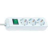 Brennenstuhl Eco-Line: striscia di prese con interruttore a 3 vie bianco 1,5 m H05VV-F 3G1,5, 1152320015