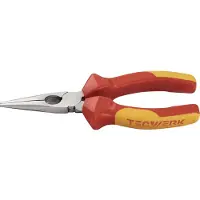 TECWERK Pinza a becchi piatti, lunghezza 160 mm, impugnatura multicomponente