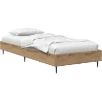 vidaXL Struttura letto in rovere finto artigianale 80 x 200 cm in materiale derivato dal legno