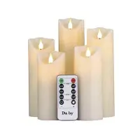 OEM Set di luci LED da 5-9 pollici, 5 pezzi, luci LED realistiche che danzano, alimentate a batteria, telecomando con 10 tasti, color avorio