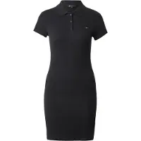 Tommy Hilfiger Rib Bodycon Polo Black Taglia: XS | Abiti in T-Shirt Outlet | Donna | Nero