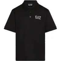 Emporio Armani per ragazzo. 7B000022_AF10378 Polo a maniche corte realizzata in fresco jersey di cotone nero (8Años= 130cm), Casual, Manica corta, moda