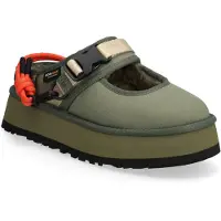 Ugg per donna. 1180111 Scarpe in pelle color verde oliva bruciato Bea Mary Jane Wildwood (38), Basso, Fibbia, Casual, Nylon riciclato