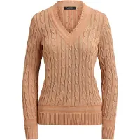 Ralph Lauren per donna. 200888795012 Maglione da cricket a trecce color corallo (S), Casual, Cotone, Manica lunga