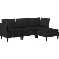 vidaXL Set da salotto , 4 pezzi, tessuto nero