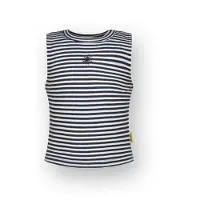 Vingino Girls Basic-crop Rib Top Stripe Top Dark Blue Taglia: 6 | Outlet | Unisex | Blu