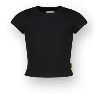 Vingino Girls Basic-crop Rib Tee T-shirt Deep Black Taglia: 8 | Outlet | Unisex | Nero