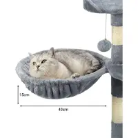 Lionto Set da 2 cucce per tiragraffi, superficie di riposo con robusto telaio in metallo e rivestimento in tessuto, diametro 40 cm, profondità 15 cm, grigio chiaro