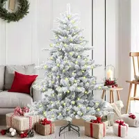 Prolenta Maison Exclusive - Albero di Natale artificiale pieghevole, verde e bianco, 150 cm, in PVC
