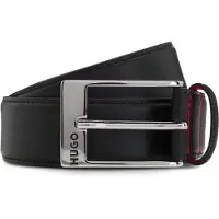 HUGO per uomo. 50541174 Cintura Specchio Nera (100 cm), Nero, Casual, Pelle