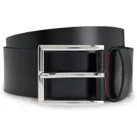 HUGO per uomo. 50541171 Cintura nera dell'Olpio (100 cm), Nero, Casual, Pelle