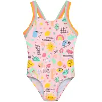 Color Kids Kid's Swimsuit with Elastic Straps AOP Costume intero Bambini (140, fuchsia)