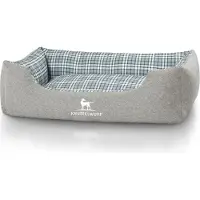 Knuffelwuff Cuccia per cani Lennard in velluto a quadri, taglia M-L (85 x 63 cm), grigio/verde