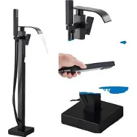 OEM Bagno Miscelatore vasca, doccetta, miscelatore acqua calda-fredda, nero opaco