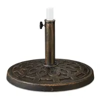 Relaxdays Supporto per ombrellone per aste da 38-50 mm, resistente alle intemperie, 49,5 cm, circa 14 kg, giardino, effetto ghisa, marrone