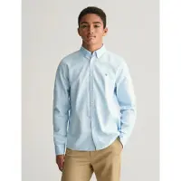 Gant unisex per bambino. 930470 Camicia da ragazzi con scudo Oxford blu (9/10años= 134/140cm), Casual, Cotone, Classico, Manica lunga, moda