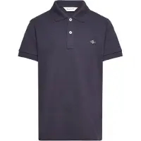 Gant unisex per bambino. 902553 Polo in piqué per ragazzi Navy Shield (13/14años= 158/164cm), Casual, Cotone, Classico, Manica corta, moda p