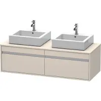 Duravit Ketho Meuble sous-lavabo sur console suspendu, 1400x426x550 mm, 2 tiroirs, pour 2 vasques à poser, des deux côtés, KT6697B9191, KT6697B9191