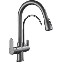OEM Rubinetto da cucina, struttura in ottone resistente, funzionamento a doppia maniglia, colore grigio B