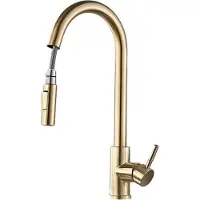 OEM Rubinetto da cucina, funzione spray estraibile, design contemporaneo, spazzola dorata senza senso