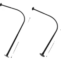OEM Asta per tenda doccia, forma a L, telescopica con anelli per tenda, nera