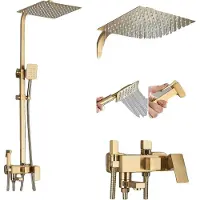 OEM Set rubinetteria doccia, design multifunzionale, montaggio a parete, finitura dorata spazzolata A 12 pollici