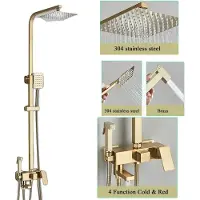 OEM Set rubinetteria doccia, soffione a pioggia, nero/cromo, oro spazzolato