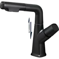 OEM Rubinetto per lavabo, acciaio inossidabile, cartuccia Vetroceramica, nero opaco