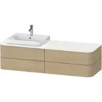 Duravit Happy D.2 Plus Meuble sous-vasque sur console suspendu, 1600x550 mm, 4 tiroirs, pour lavabo pour meuble position à gauche, HP4963L7171, HP4963L7171