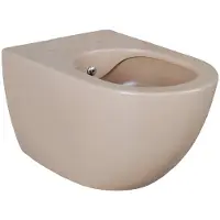 Creavit RIMOFF WC sospeso opaco color cappuccino con funzione bidet/taharet, ugello in acciaio inossidabile e superficie antibatterica, senza bordo di scarico