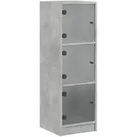 Syfax Credenza con Ante in Vetro Grigio Cemento 35x37x109 cm