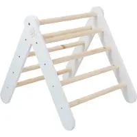 Meowbaby Scala per bambini, dimensioni 60x61 cm, pieghevole, in legno, colore bianco