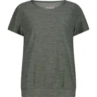 CMP Women's T-Shirt Round Neck Maglia funzionale Donna (38, olivia/grigio)