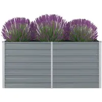 vidaXL Letto da giardino rialzato in acciaio zincato 600x80x45 cm Grigio