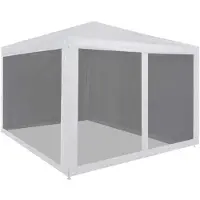 vidaXL Tenda per feste con 10 pannelli laterali in rete bianca 6x4 m HDPE