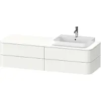 Duravit Happy D.2 Plus Meuble sous-vasque sur console suspendu, 1600x550 mm, 4 tiroirs, pour lavabo pour meuble position à droite, HP4963R3636, HP4963R3636