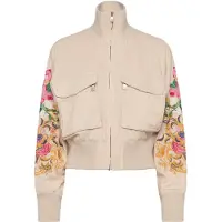 Desigual , giacca patch fiori, Donna, Viscosa, Bianco, L