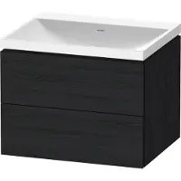 Duravit L-Cube c-shaped Ensemble suspendu, 2 tiroirs, sans trop-plein, sans trou pour robinetterie, 600x480x480mm, LC6950N16160000, LC6950N16160000