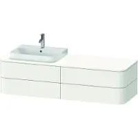 Duravit Happy D.2 Plus Meuble sous-vasque sur console suspendu, 1600x550 mm, 4 tiroirs, pour lavabo pour meuble position à gauche, HP4963L3636, HP4963L3636