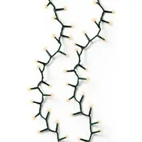 MARELIDA Ghirlanda luminosa a LED per albero 1-2 GLOW - 8 fili - 880 LED color ambra - 2,4 m - timer - per esterni - verde