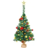 Prolenta Maison Exclusive - Albero di Natale artificiale con luci e palline, verde, 64 cm