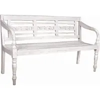 Garden Pleasure Panca da giardino Moyo 960370 legno bianco 150,0 cm