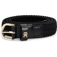 Tommy Hilfiger Essential Th Monogram Braided Elastic Belt Black Taglia: 75 | Cinture Outlet | Donna | Nero