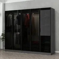 Skye Decor , Kale - 6091, armadio, antracite, 100% PANNELLI DI TRUCIOLATO RIVESTITI IN MELAMINA, 225 x 52 x 210 cm