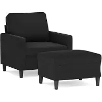 vidaXL Poltrona con sgabello nero 60 cm in velluto