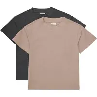 Minymo Kid's T-Shirt S/S Loose Fit 6683 (2-Pack) T-shirt Bambini (122, marrone)