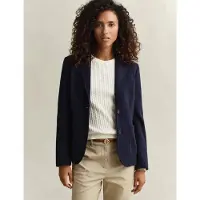 Gant per donna. 4770330 Giacca Americana Slim Fit in piqué blu marino (42), Casual, Cotone, Classico, Navy