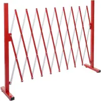 Mendler Griglia di protezione HWC-B34, griglia di protezione a forbice estensibile, alluminio rosso-bianco ~ altezza 103 cm, larghezza 32-265 cm